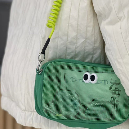 Simple Solid Color Mesh Make Up Bag