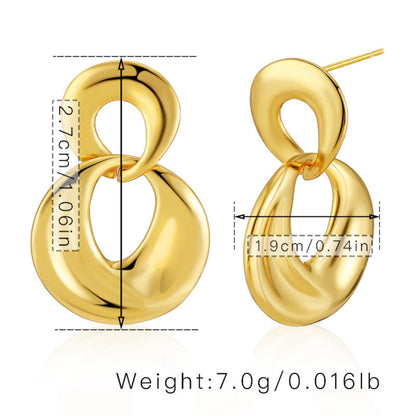 Irregular Circle Geometric Drop Earrings