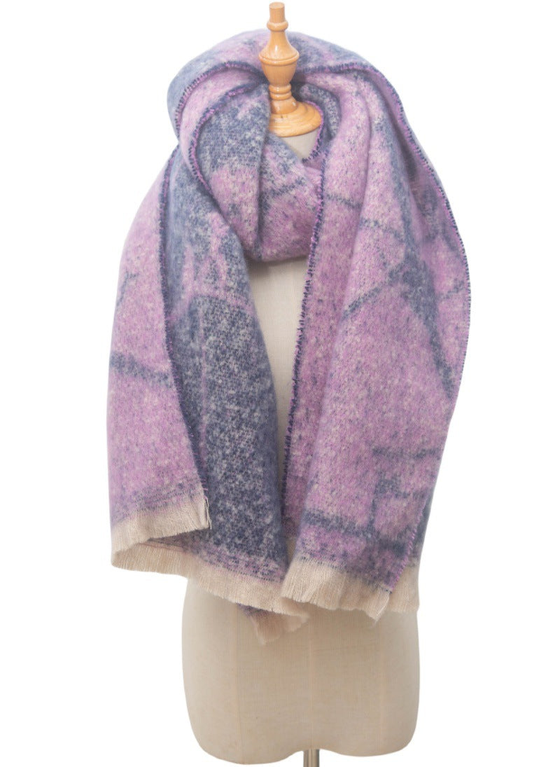 Contrasct Color Floral Print Scarves