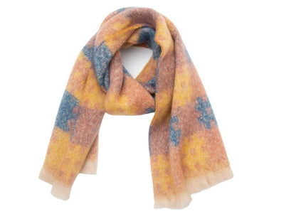 Plaid Print Contrast Color Scarves