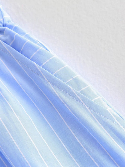 Casual Striped Shirt and Shorts Sets