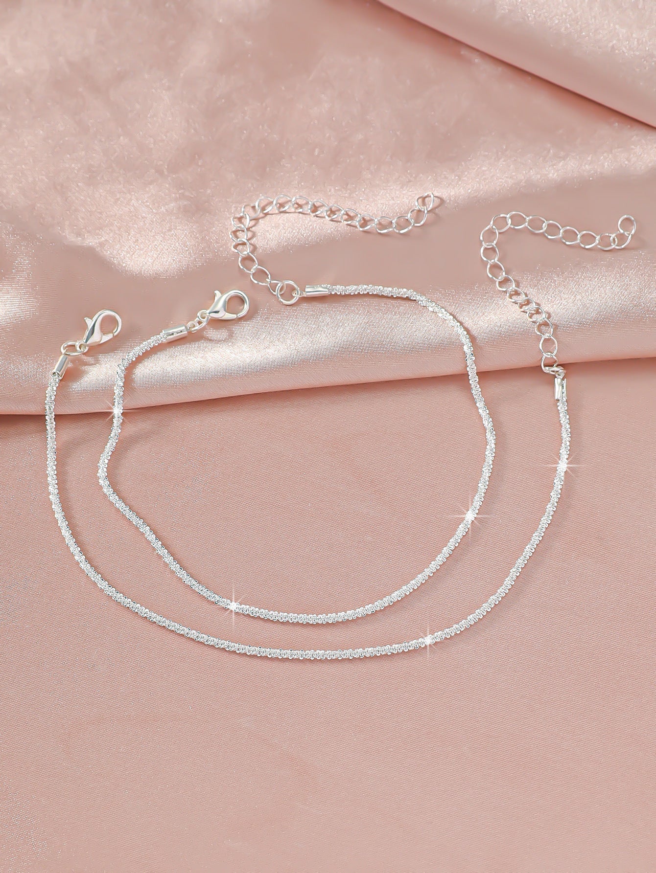 Simple Glitter Double Anklet