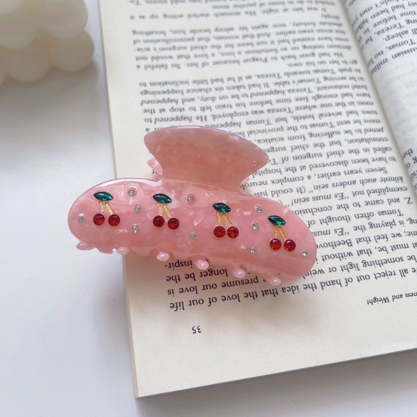 2+Cute Cherry Rhinestone Hair laws