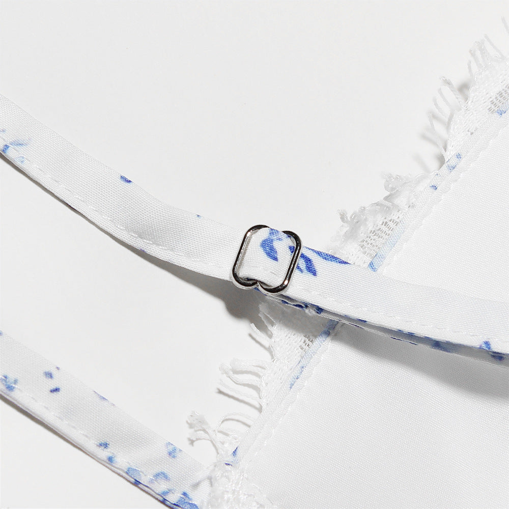 Floral Slim Backless Split Spaghetti Midi Dress