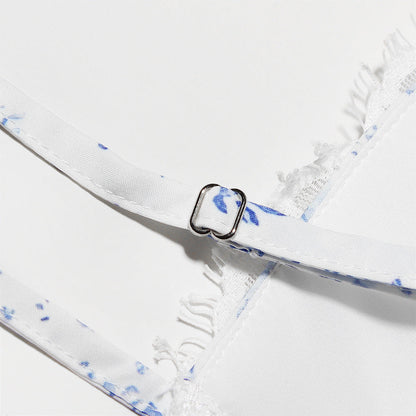 Floral Slim Backless Split Spaghetti Midi Dress