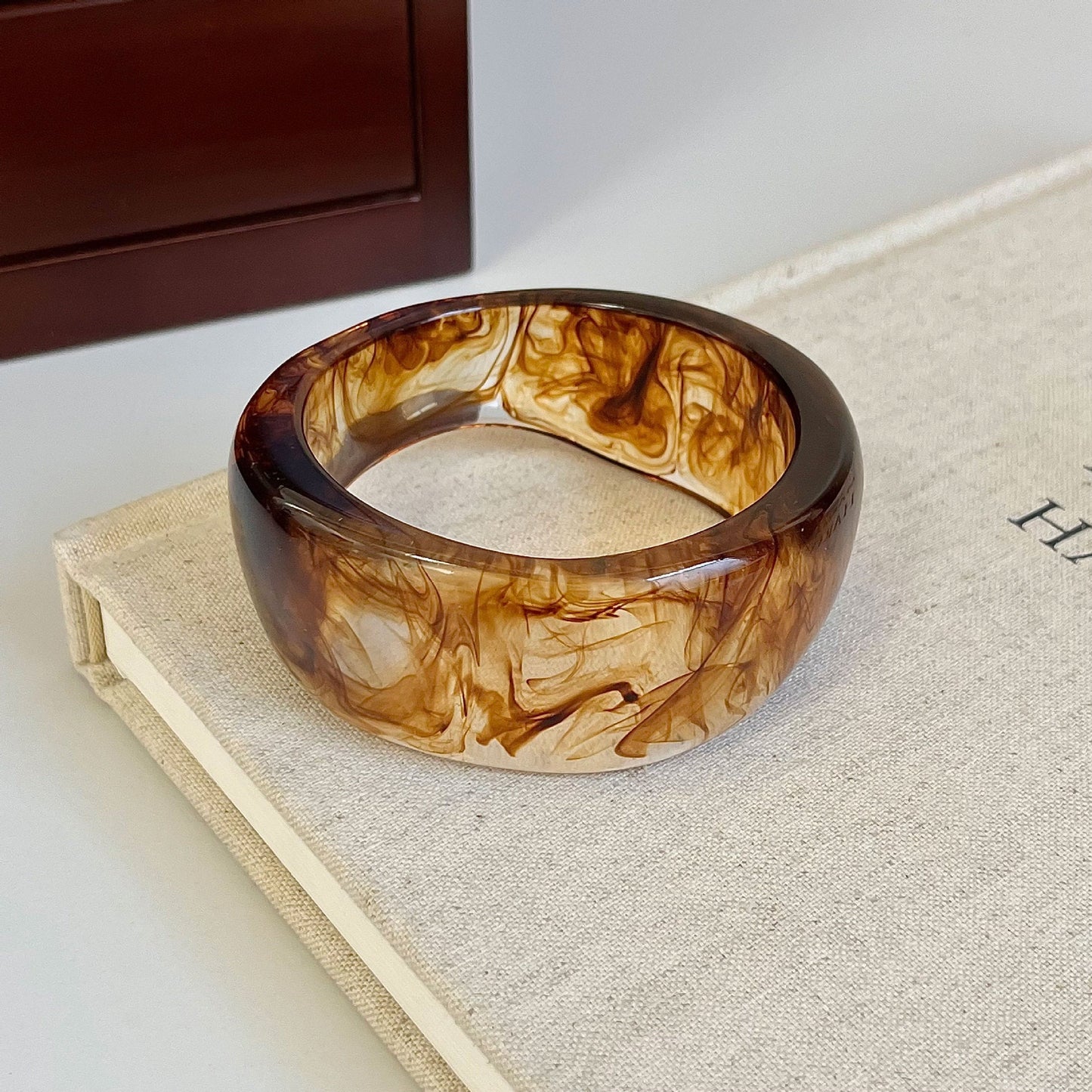 Minimalist Irregular Resin Wide Cuff Bracelet