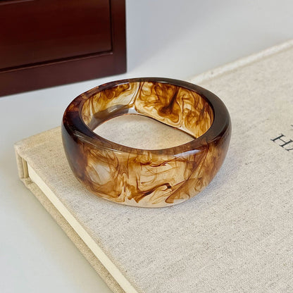 Minimalist Irregular Resin Wide Cuff Bracelet