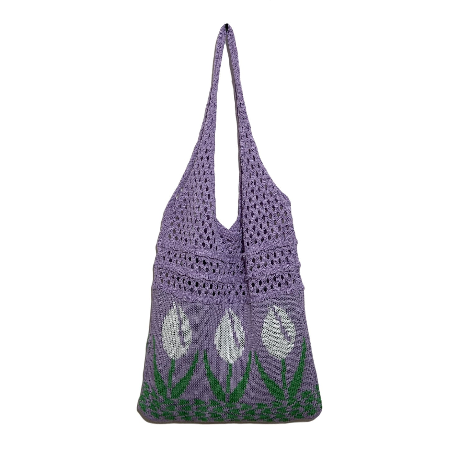 Vintage Flower Jacquard Knit SHoulder Bag