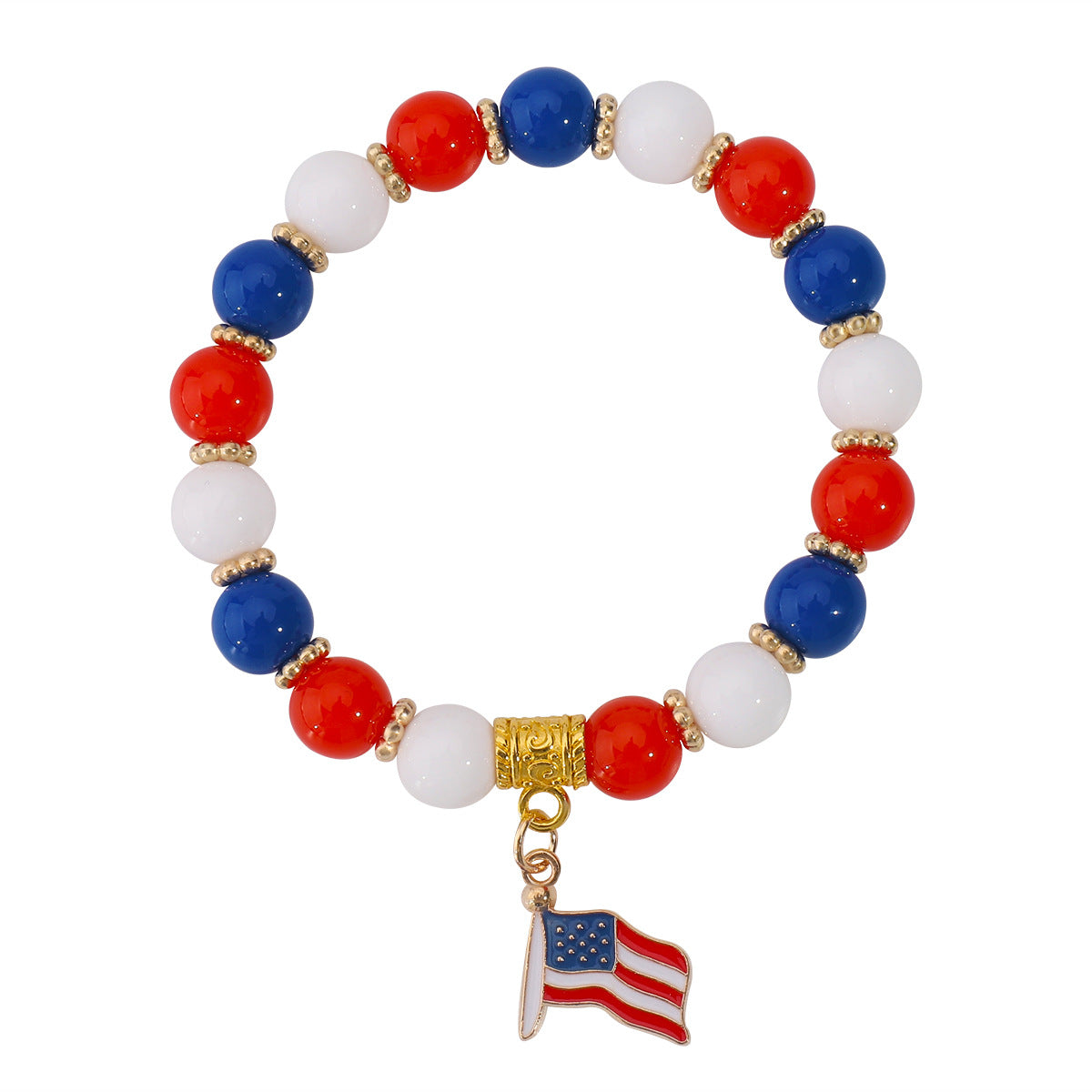Minimalist USA Pendant Acrylic Beaded Bracelet