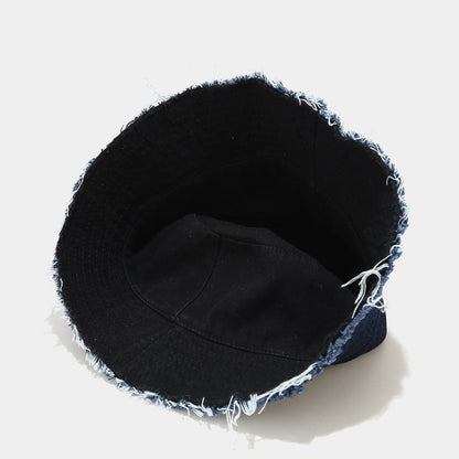 Vintage Irregular Splicing Denim Reversible Bucket Hat