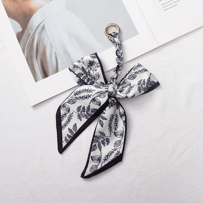 Elegant Satin Scarf Bow Bag Charms