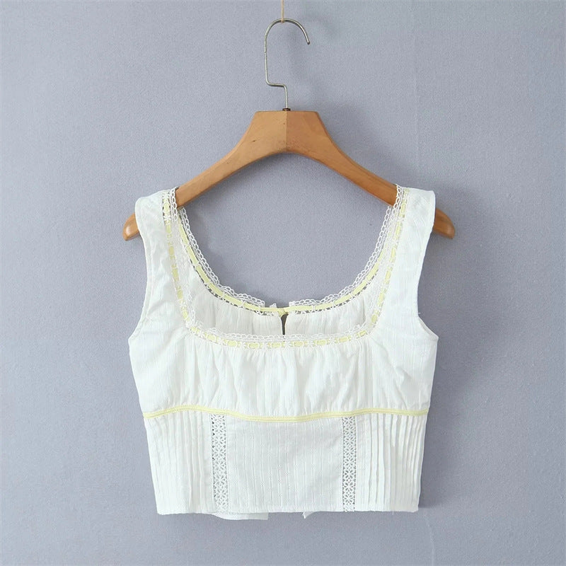 White Lace String Tie Flounce Sweet Set