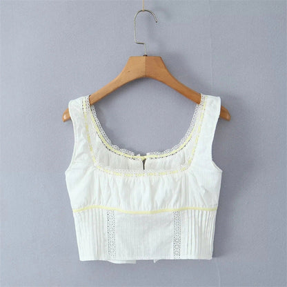 White Lace String Tie Flounce Sweet Set