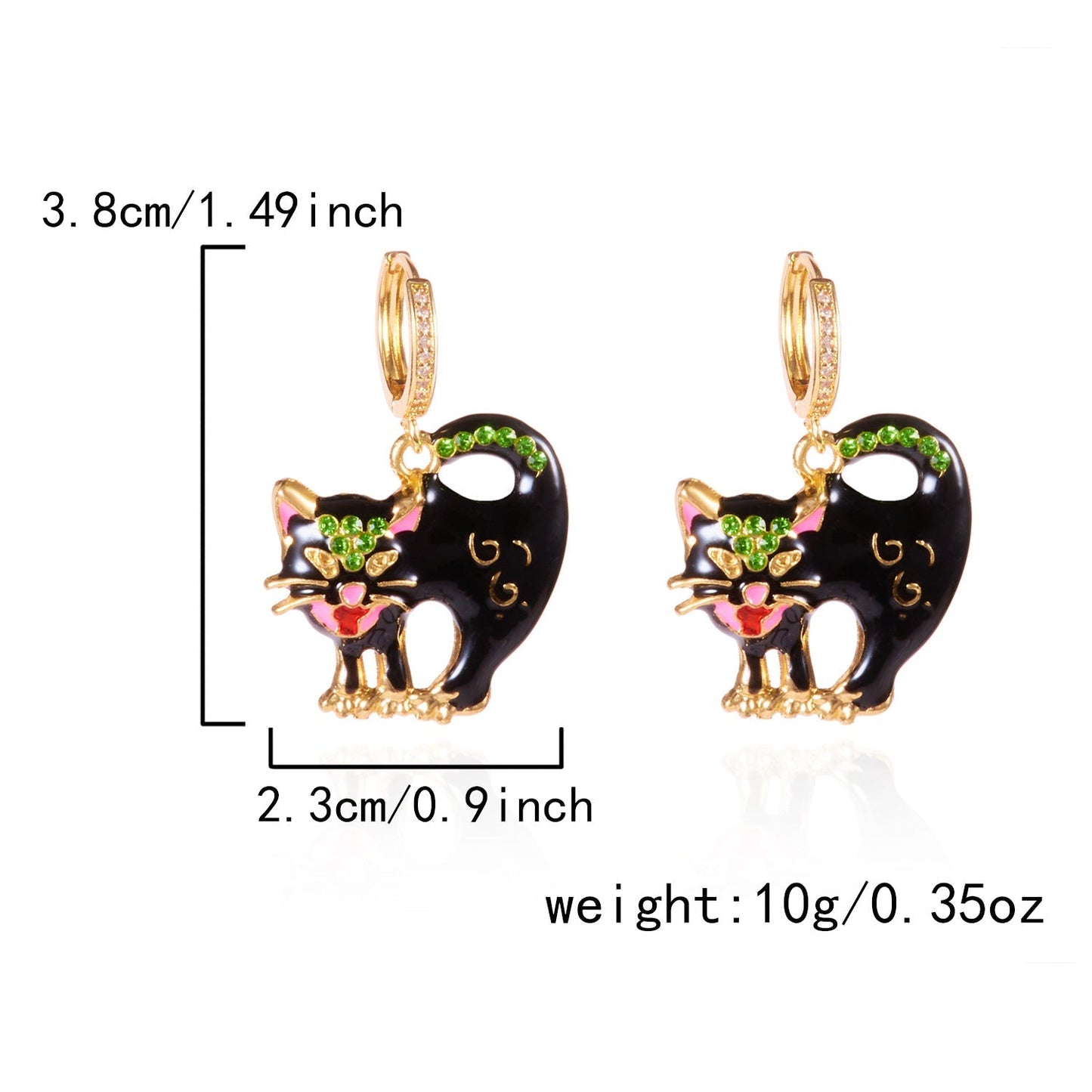 Halloween Enamel Pumpkin Rhinestone Hoop Earrings