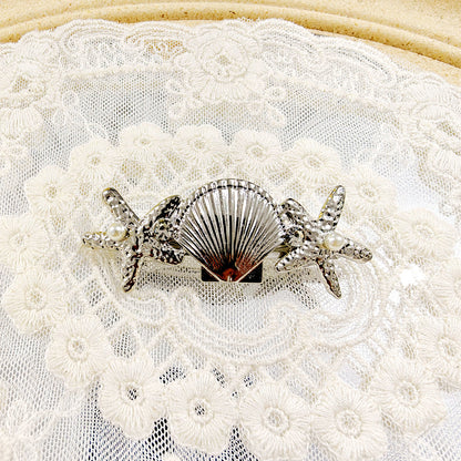 Trendy Pearl Starfish Rhinestone Hair Claw