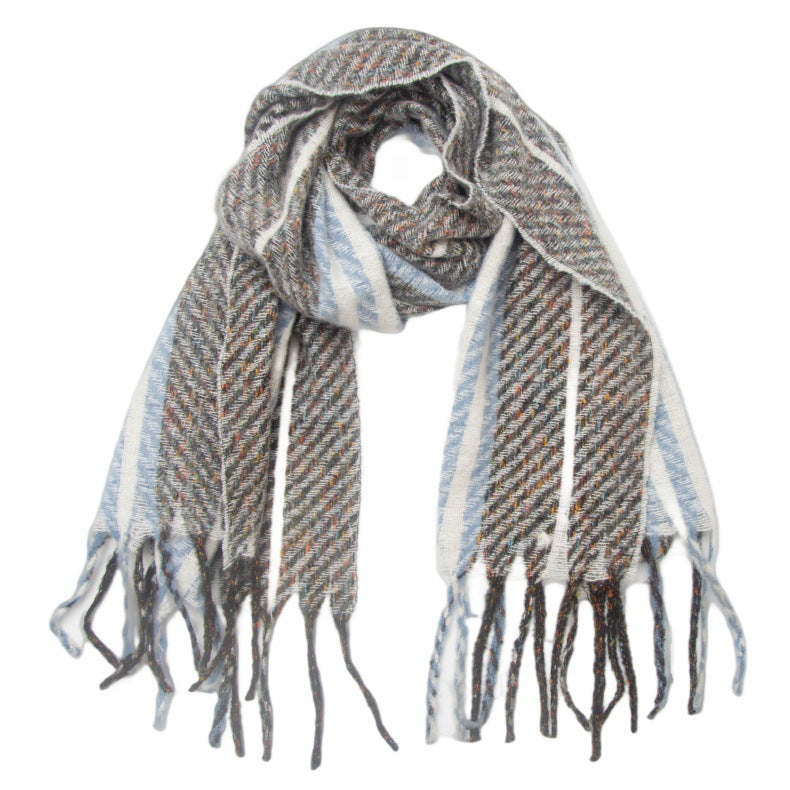 Striped Contrast Color Scarves