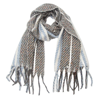 Striped Contrast Color Scarves