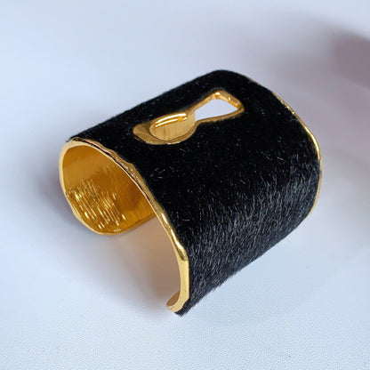 Leopard Print Wide Open Cuff Bracelet