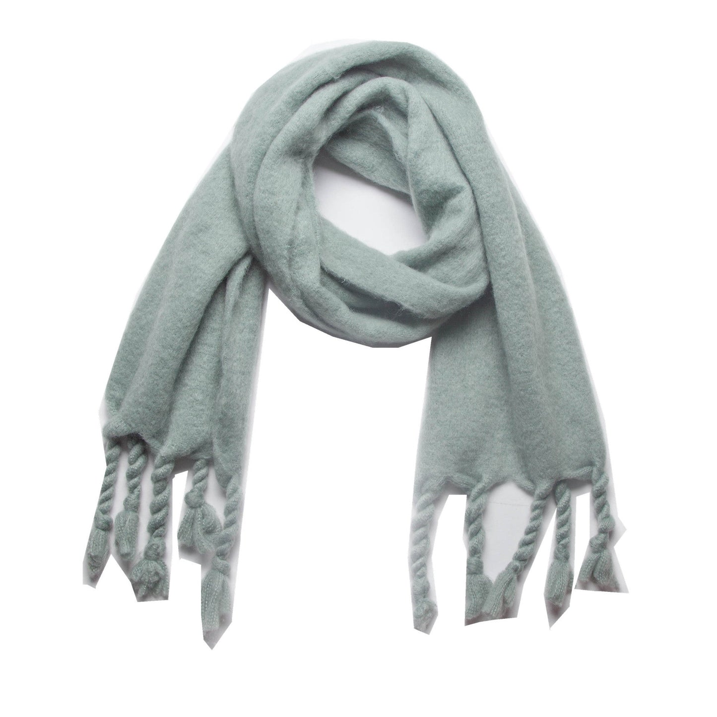Simple Solid Color Tassel Scarves