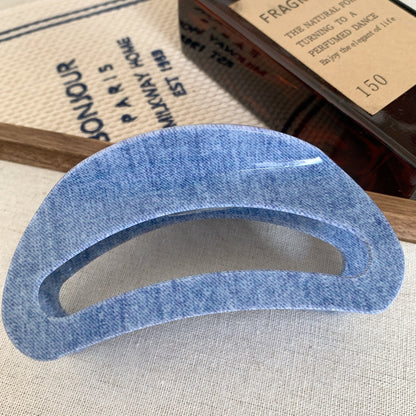 Simple Blue Geometric Acetate Hair Claw