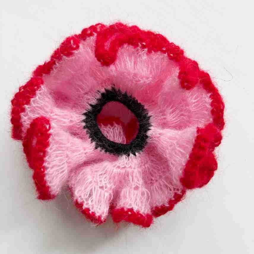 Fuzzy Color Block Handmade Ruffle Scrunchies