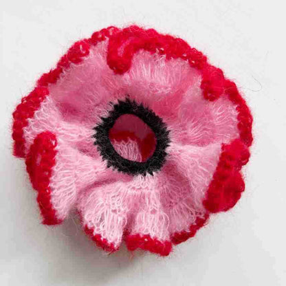 Fuzzy Color Block Handmade Ruffle Scrunchies