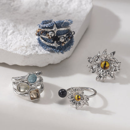 Irregular Zircon Delicate Adjustable Ring