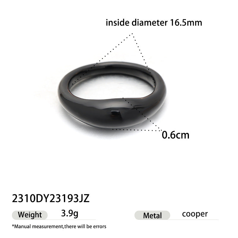 Simple Solid Color Oil Drip Rings