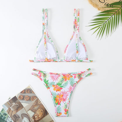 Flower Print Spaghetti Sexy Swimwear