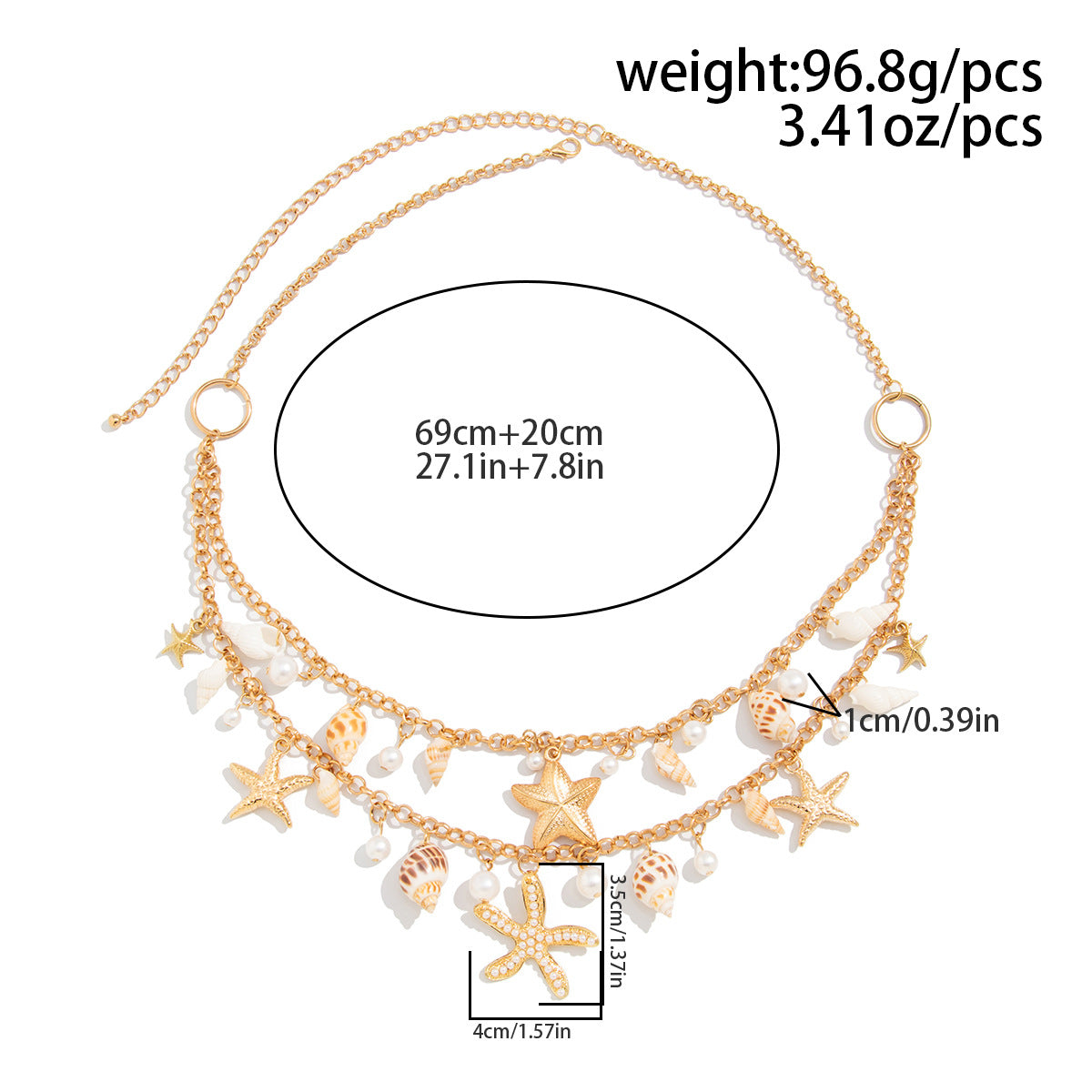 Boho Starfish Conch Pendant Waist Chain