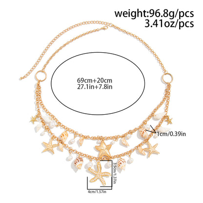 Boho Starfish Conch Pendant Waist Chain