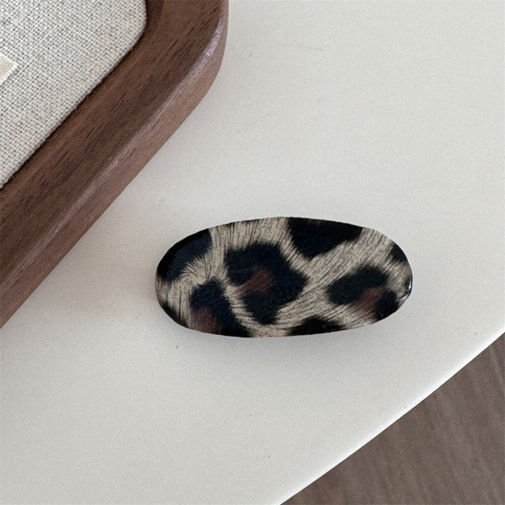 Leopard Leather Simple Hair Clips