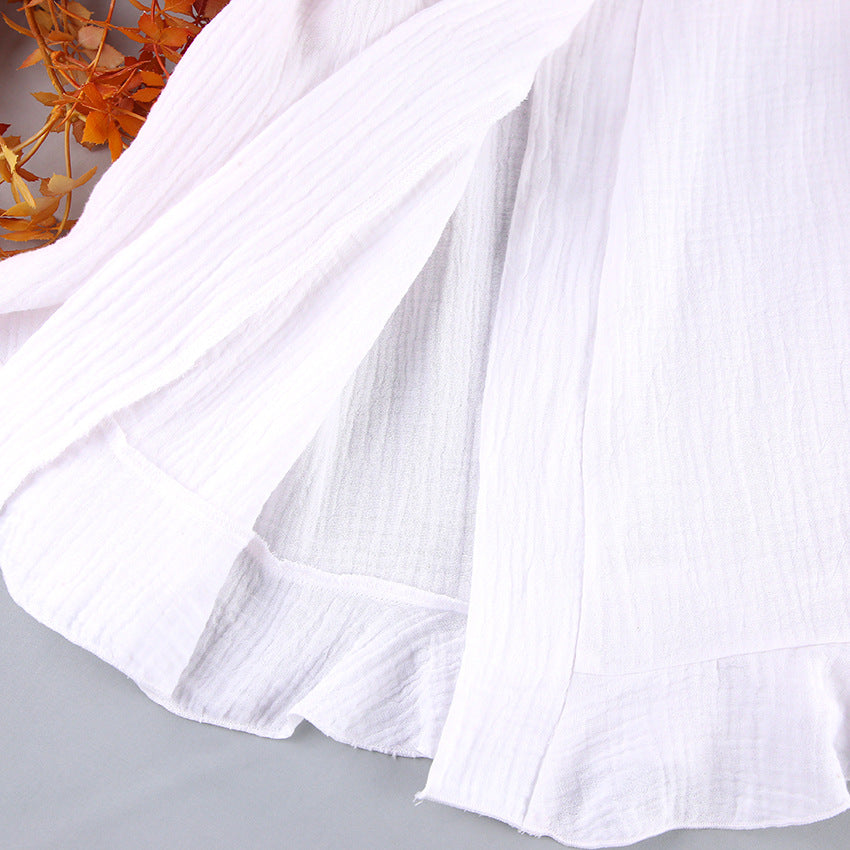 Flounce Solid Colid Sleepwear Sets