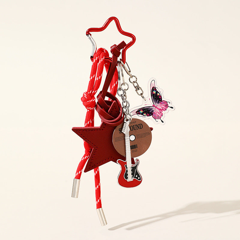Guitar Record Butterfly Bag Charms