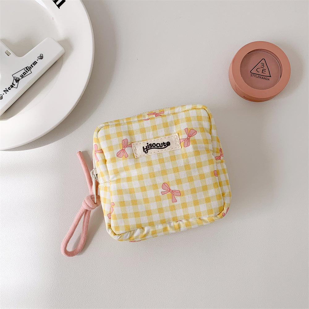 Simple Square Plaid Padded Wallets