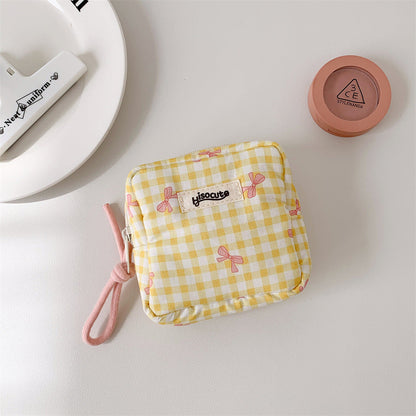 Simple Square Plaid Padded Wallets