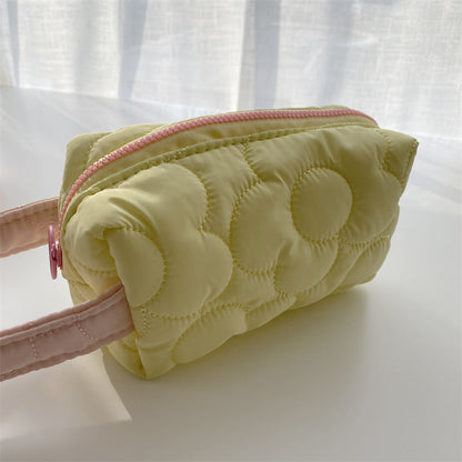 Flower Color Block Simple Make Up Bag