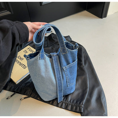 2+ Contrast Color Splice Demin Shoulder bags