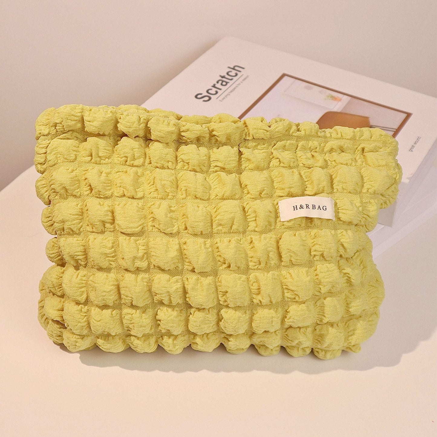 Solid Color Clody Puffer Coametic Bag