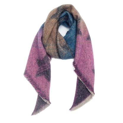 Contrast Color Star Print Scarves