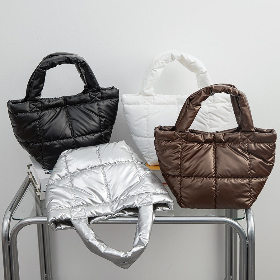 Solid Color Simple Puffer Handbag