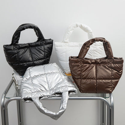 Solid Color Simple Puffer Handbag