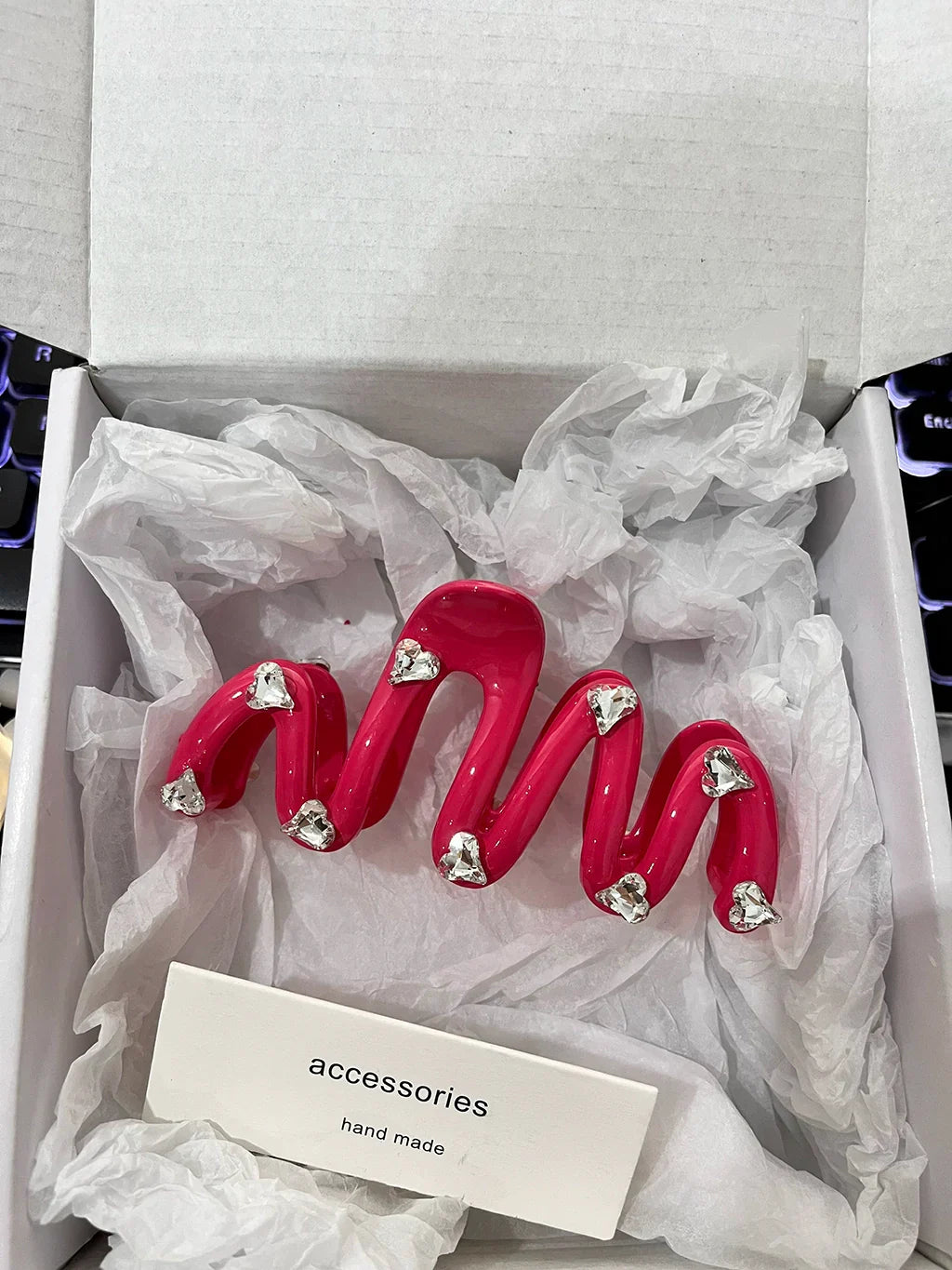 Love Rhinestone Candy Color Hair Claws