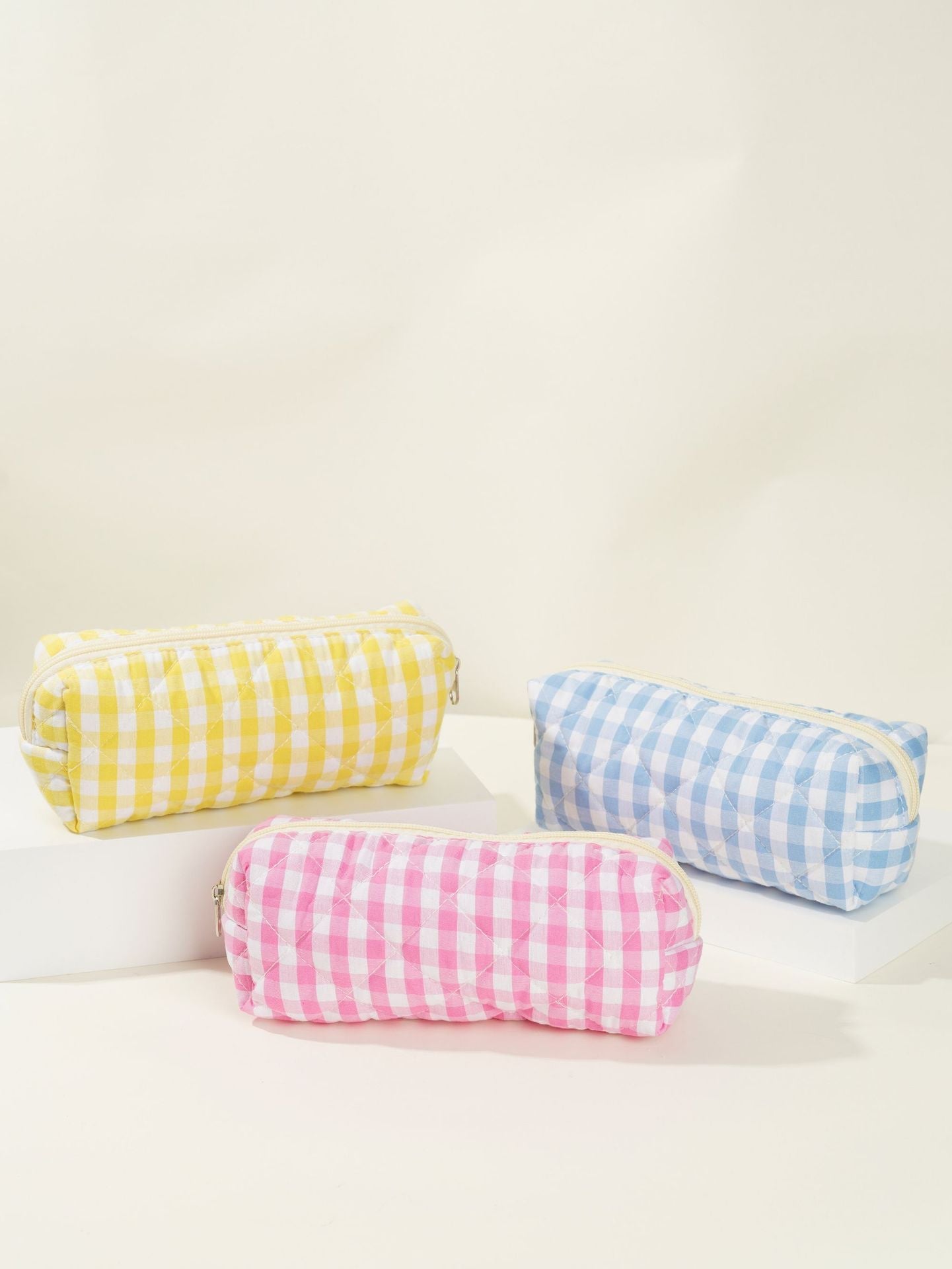Colorful Plaid Large Capacity Make Up Bag