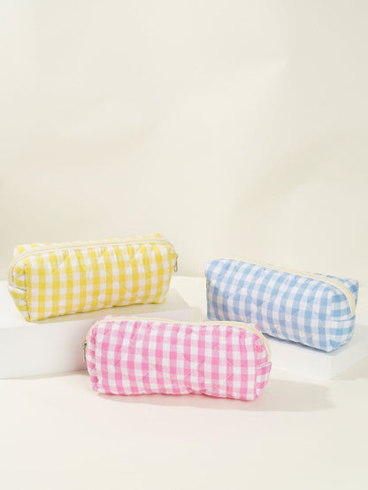 Colorful Plaid Large Capacity Make Up Bag