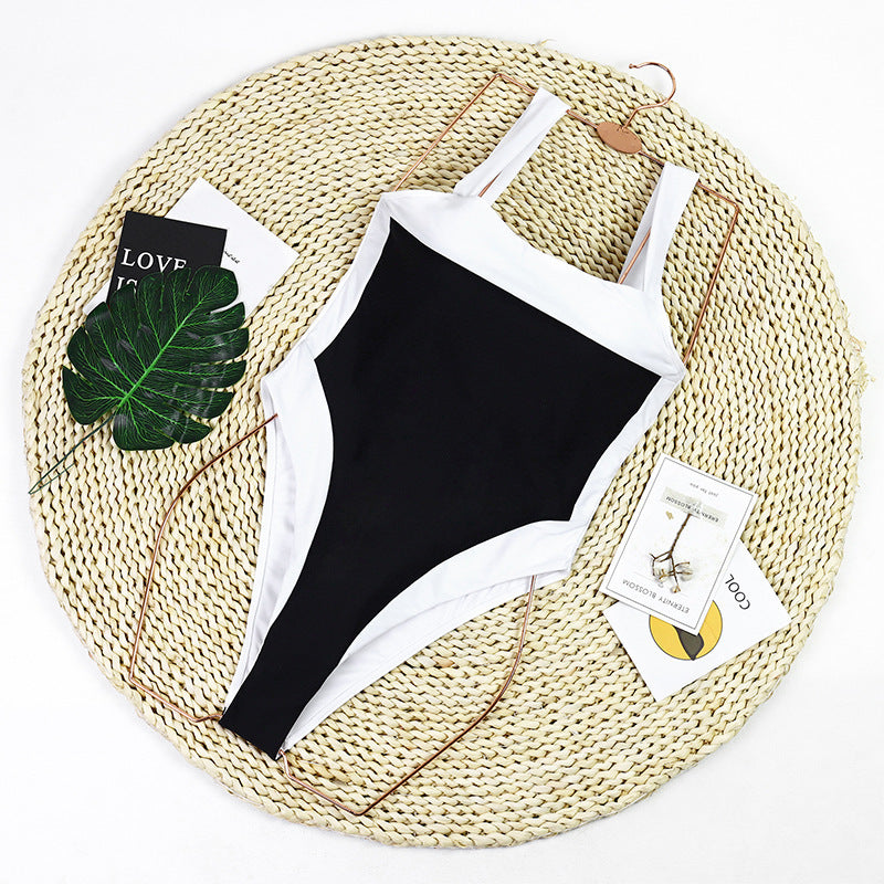 Sexy Color Block One-Piece Swimsuit