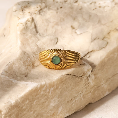 Punk Green Gemstone Ring