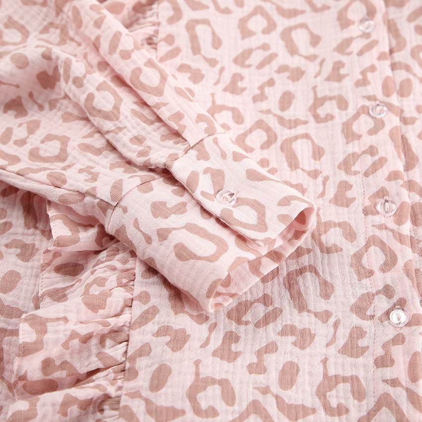 Leopard Print Flounce Homewear Sets