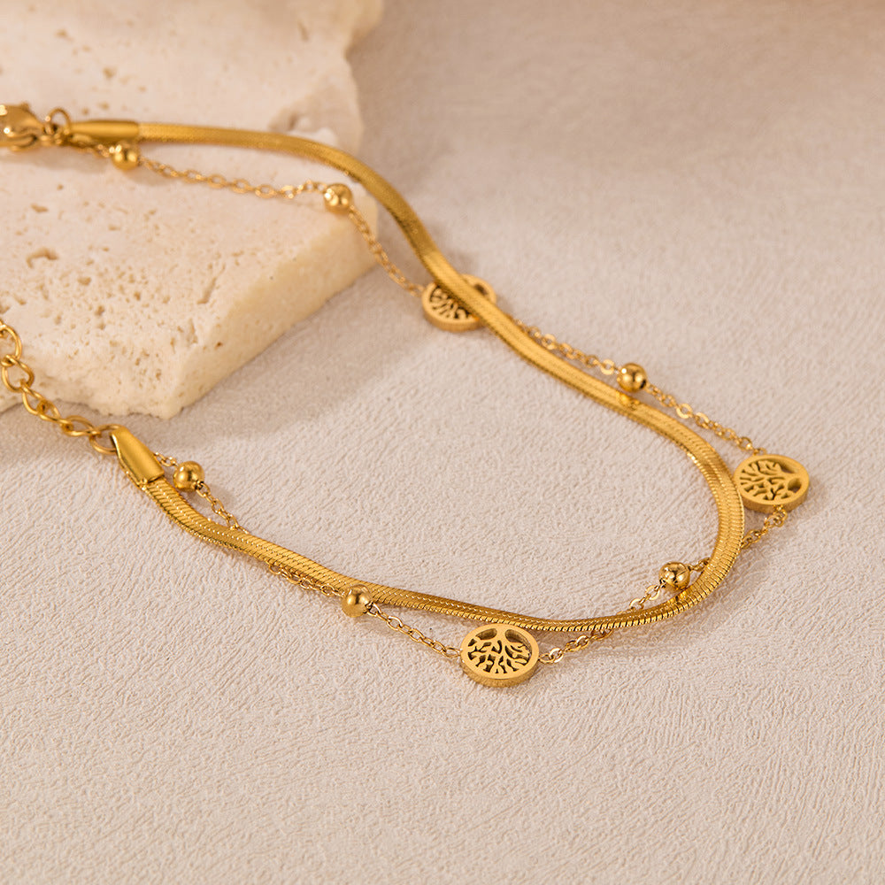 Vintage Double-Layer Snake Chain Bracelet