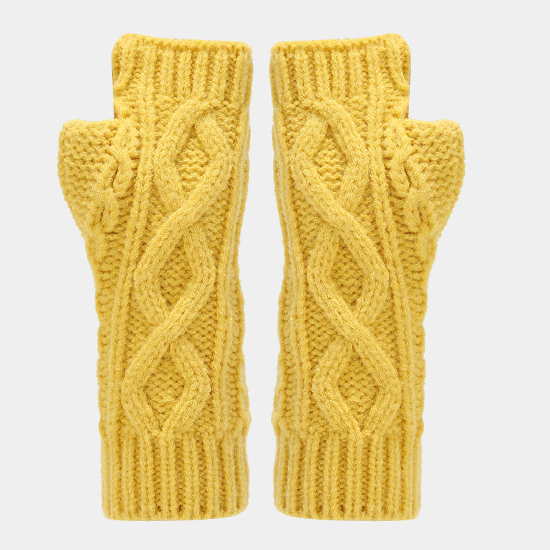 Solid Color Twist Simple Knit Hat & Scarf Sets